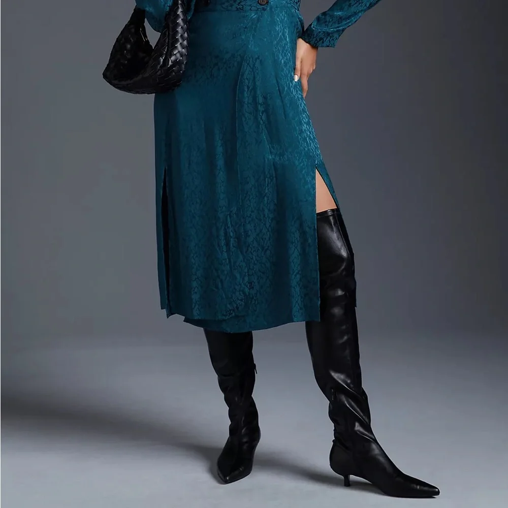 Jacquard Blazer Wrap Midi Dress_9